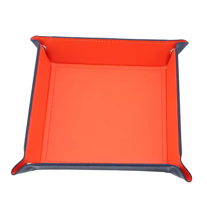 Mesa De Trabajo Organizadora Creativa Plegable De Cuero PU Valet Trinket Collapsible Moneda Billetera Llavero Caja De Almacenamiento Moderna Ecológica - 1