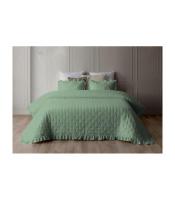 Colcha Bouti Napoli Verde con Volantes y Cojines Incluidos Miracle Home - Ligero Acolchado Ideal para Primavera y Verano, Disponible en Colores Crudo, Beige, Verde, Rosa y Gris - Medidas para Cama 90-180 cm - details 3