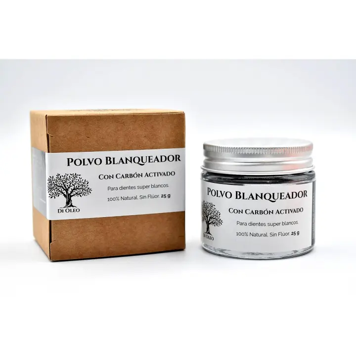 Polvo Blanqueador con Carbón Activado 25gr, Di Oleo - Blanquea Dientes Naturalmente - 100% Vegetal - 1
