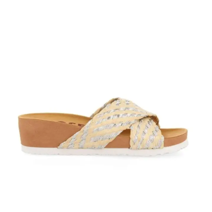 Gioseppo 68137 Sandalias con cuña Brandelle para mujer beige de piel vegana - 1