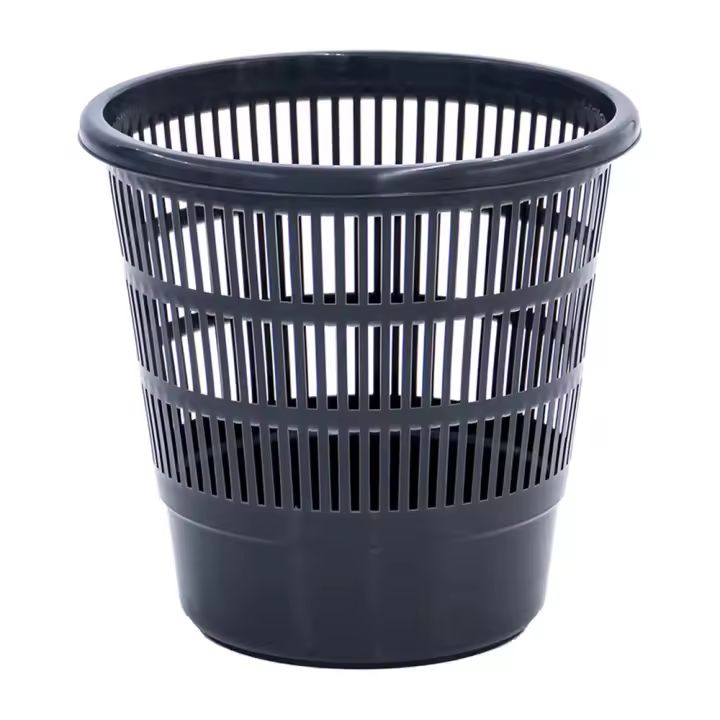 PAPELERA DE 16L CON REJILLA COLOR NEGRO - 1