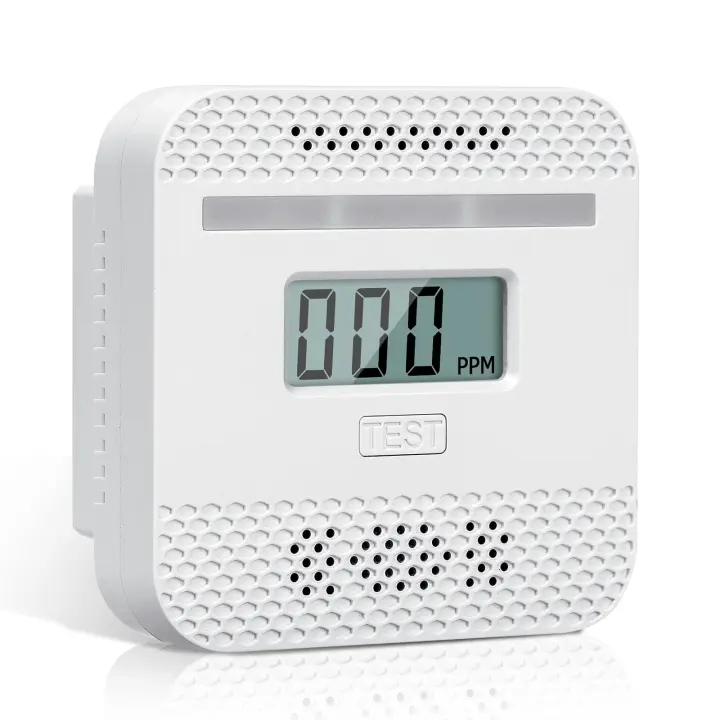 Detector de monóxido de Carbono intelente con pantalla LCD, EN 50291, con boton de Prueba e indicador LED de Estado (Mini, 1 Unidad) - 1