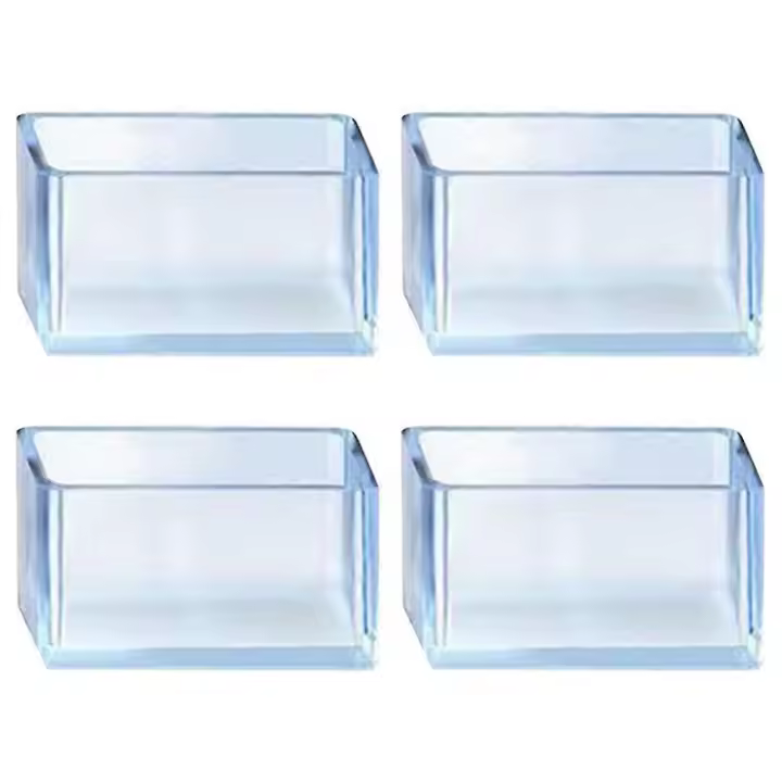 4 unids/set 80*80mm cuadrado transparente silla pierna CAPS goma Pies protector cubierta de polvo Muebles - 1