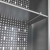 vidaXL Armario de herramientas de pared industrial metal gris y negro - details 6