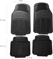 Alfombrillas Universales para Coche,Juego de 4 Alfombras Para Coche,Antideslizantes,Recortables De Caucho,Alfombras Delanteras y Traseras,Color Negro - details 1