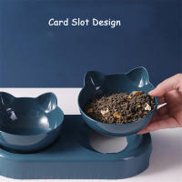 Tazas Para Gatos Triple Con Bebedero Automático 2 En 1 Diseño Inclinado Y Giratorio Para Perros Y Gatos Plástico Resistente - details 4