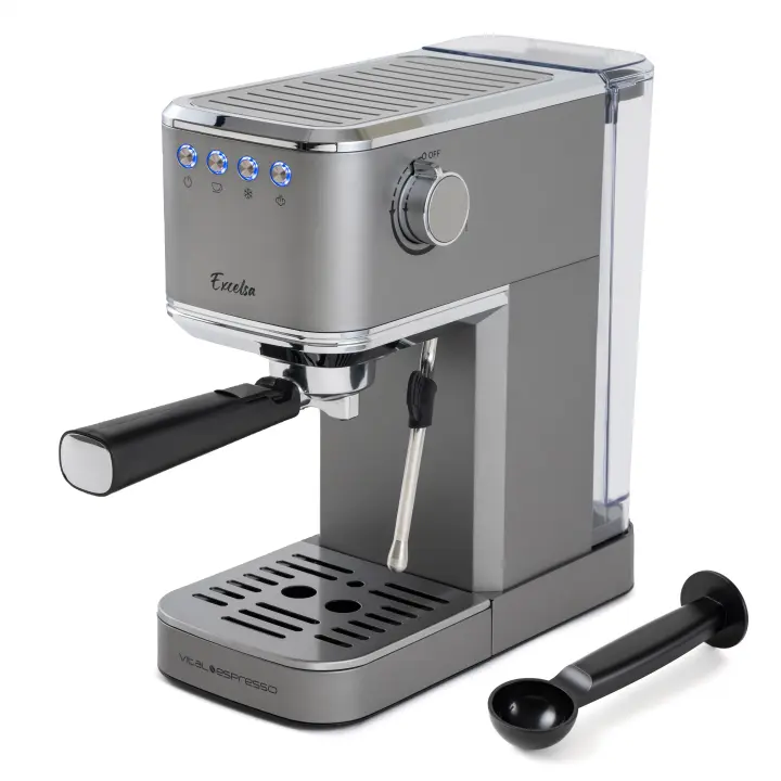Cafetera Express de 1350w con molinillo para café en grano, 20 bar, con vaporizador orientable y panel intuitivo - Vital Espresso Excelsa - Función para café frío - 1