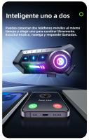 Auriculares De Motocicleta X3 Bluetooth 6.0 Con Luces Tri-Colorables Y IPX6 Impermeables Soporta Conectar 2 Teléfonos Al Mismo Tiempo - details 8