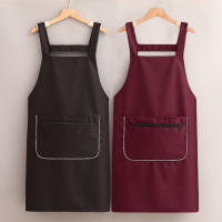 Delantal De Cocina Resistente Al Agua Y Aceite De Color Sólido Moda Para Hombres Y Mujeres Delantal De Trabajo Sin Mangas Para El Hogar - details 2
