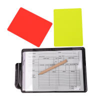 1PC Set De Tarjetas De Fútbol Rojas Y Amarillas Libro De Registro Herramienta Para Arbitro Con Funda Y Lápiz Para Partidos De Fútbol - details 3