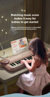 Piano Eléctrico De 37 Teclas Para Niños Instrumento Musical Multifuncional Con Microfono Para Principiantes Regalo Para Niños - details 3