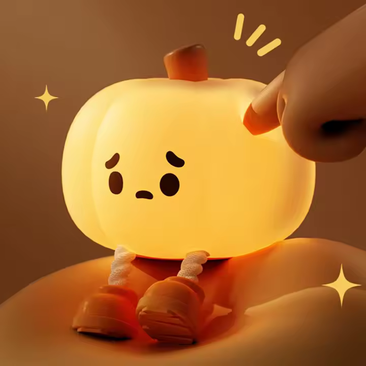 Lámpara De Noche De Calabaza Halloween En Silicona Suave Luz Segura Para Decoración De Habitación Timable Y Ajustable Regalos Para Niños Y Bebés - 1