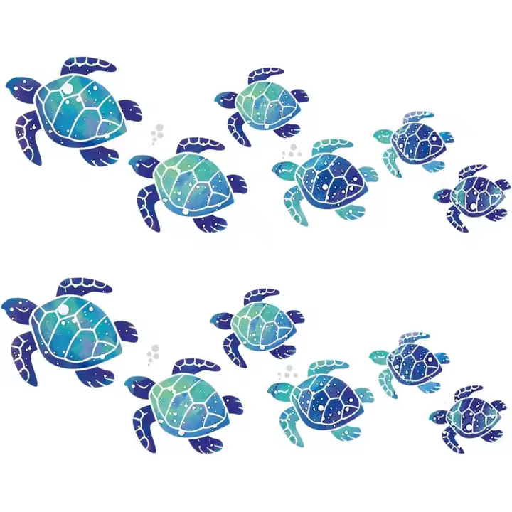 12 calcomanías de tortuga, pegatinas de baño impermeable, calcomanías de océano submarino, pegatinas de tortuga para el hogar, oficina, sala de estar - 1