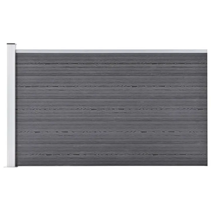 vidaXL Valla de jardín de WPC gris 175x105 cm - 1