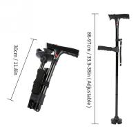 Bastón Plegable Telescópico Con LED Y Alarma Para Ancianos Bastón De Caminar Trusty Sticks Para Padres Y Madres Material De Aluminio Con Punta De Goma - details 2