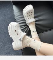 Sandalias De Tacones Altos Para Mujer Verano Cuña Plataforma Cerrada Antideslizante Suela Gruesa EVA Color Negro Blanco Caqui - details 16