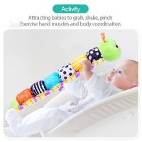 Caterpillar Musical Para Bebés Juguete Sensorial De Tela Multicolor Con Diseño De Regla Campanas Y Rattles Juguetes Suaves - details 6