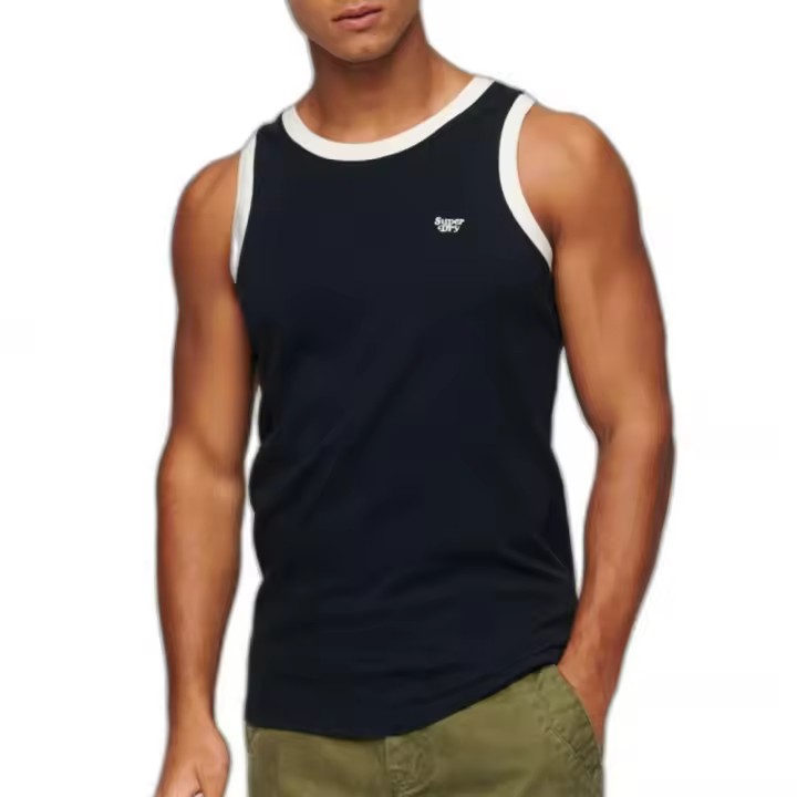 Camiseta de Manga Corta Vintage 70's, Marca Superdry, Color Azul Marino, Talla XL, Para Hombre - 1