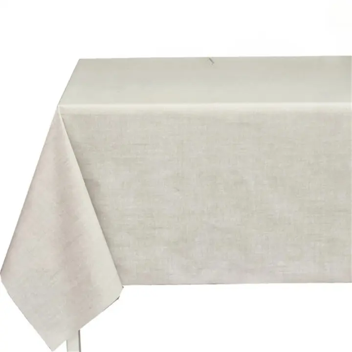 Mantel de tela rectangular, Antimanchas, Impermeable, Lavable, Liso, Mesa de hogar, Para el comedor, Cocina, Moderno, liso, Beige - 1