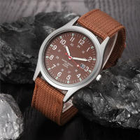 Reloj De Cuarzo Para Hombre Negro Con Correa De Nylon Militar Deportiva Moda Cuadro De Numeros Arábigos Clavija De Hebilla - details 9