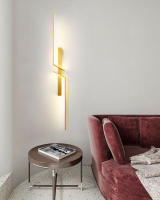 Lámpara De Pared LED Interior Con Interruptor De Enchufe Para Dormitorio Fondo De TV Negro Oro Lámpara De Pared Aluminio Para Pasillo - details 4