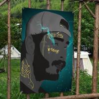 Bandera Colgante De Poliéster Impresa Con Patrón Creativo De Post Malone Estrella Del Rap Y Cantante Estándar Variable Para Decoración Y Publicidad - details 12