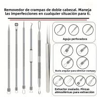 Set De 6 Pinzas Precisas Para Puntos Negros Y Acné Herramienta Profesional Para El Cuidado De La Piel Eliminación Efectiva De Imperfecciones En El Rostro - details 4