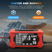 Cargador De Batería De Coche Grande Pantalla LCD 6A/8A/10A 12V Para Motocicleta Y Vehículos Con Tecnología Inteligente De Reparación - details 5