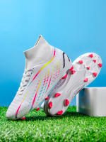Zapatos De Fútbol Profesionales Para Adultos High-Tops De PU Para Hierba Artificial Y Terrenos De Entrenamiento Exterior Zapatos De Soccer Con Tacón Largo Y Cierre De Cordones - details 2
