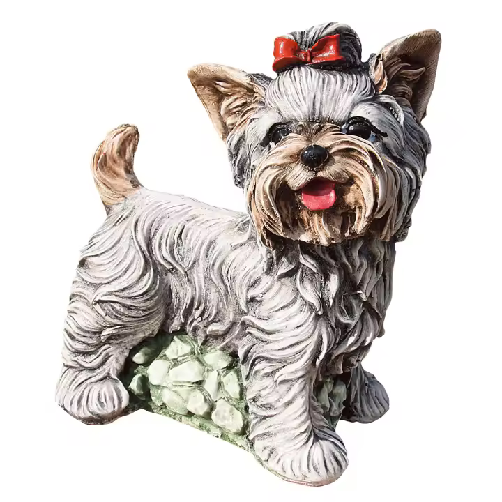 FIGURA DE PIEDRA PERRO YORKSHIRE COLOR 23x26cm. AnaParra - 1