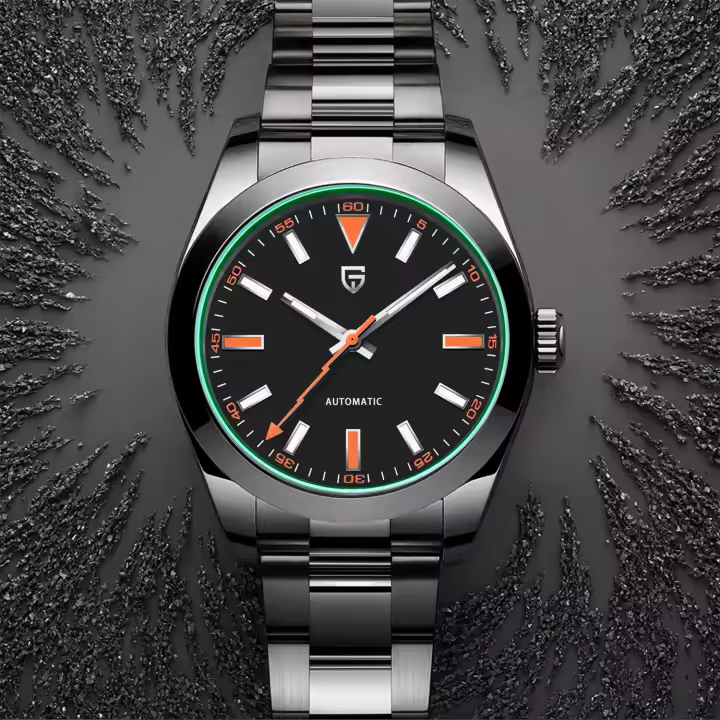 Reloj De Pulsera Mecánico Para Hombre PAGANI DESIGN Lujo Esmeralda Verde Cristal De Esmeralda Automático NH35A Acero Inoxidable Deportivo Resistente Al Agua Luz Oscurecida - 1