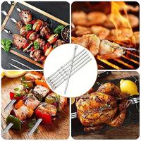 6Pcs Palillos De Barbacoa De Acero Inoxidable 50cm Anchos Para Barbacoa Herramientas De Camping Al Aire Libre Utensilios De Cocina Accesorios Para Picnics - details 0