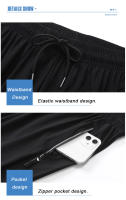 Pantalones De Correr Para Hombre Verano Transpirables Quick Dry Elasticidad Pantalones De Deporte Y Gimnasio Ice Silk Rectos - details 14