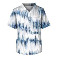 Camiseta De Enfermería Para Hombres Con Manga Corta Blusa De Trabajo En Clínica Uniforme De Hospital Estilo Casual De Algodón Y Poliéster - details 2