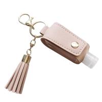 2 botellas de viaje con clave y Funda de cuero para desinfectante de Manos, rellenable, a prueba de fugas, ideal para Viajes al Aire Libre y escolares - details 1