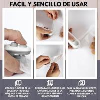Mini Sellador de Bolsas - Sellador tÃ©Rmico portátil recargable 2 en 1 Para bolsas de plástico de apperitivos y almacenamiento de - details 3