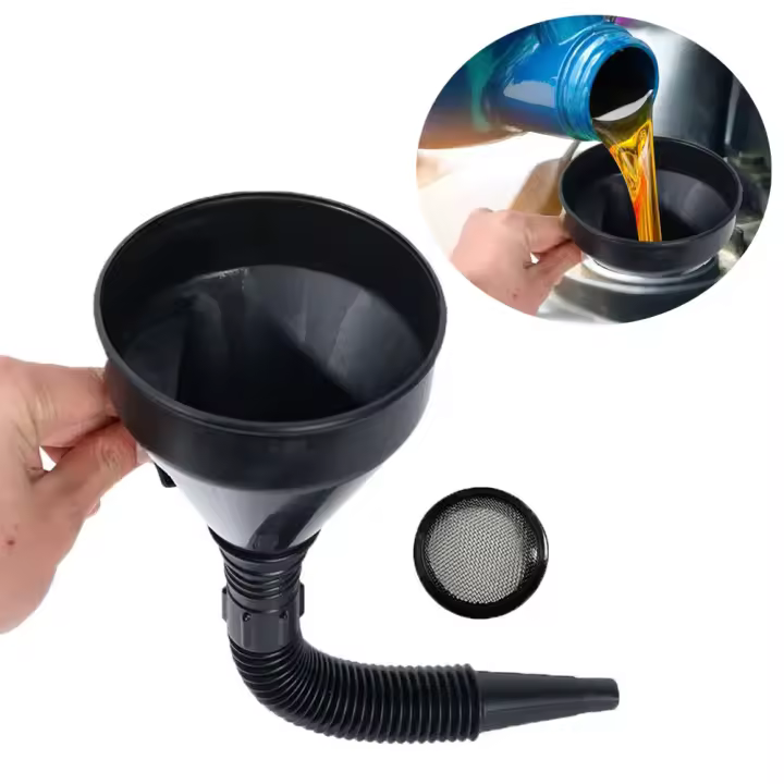 Funel De Refillado De Motor Con Filtro Para Coche Motocicleta Camión Estrador Tubo Extensión Herramienta De Rociado De Gasolina Y Aceite - 1