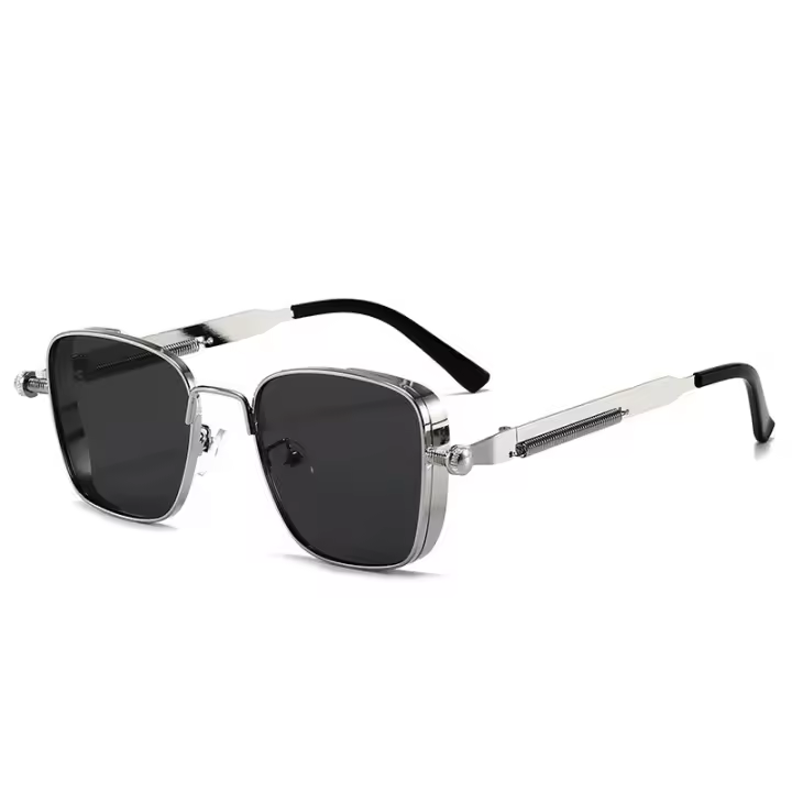 Nuevas Gafas de Sol retro de metal estilo Steampunk with Montura cuadrada, Gafas de Sol Con personalidad universal europea y americana. - 1
