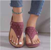 Chinclas de Verano with Costura, Tacón de cuña, Suela Gruesa, para el pie - details 13