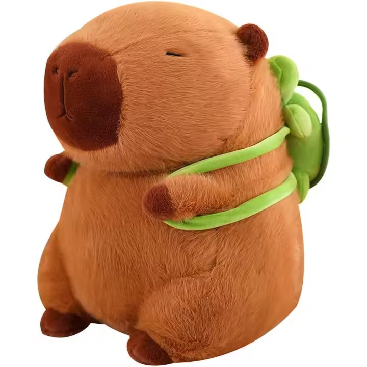 EasySpeed Peluche de Capybara, Peluche de Capibara para niños, Carpincho con Mochila de Tortuga, Peluche de Kapibara de Regalo para niñas y niños (27 cm, 37cm, 55cm) - 1