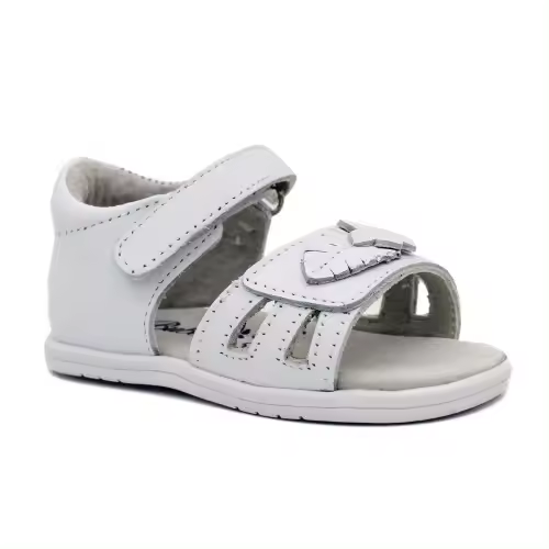 Sandalias niña blancas BUBBLE KIDS C1363 con talón cerrado y cierre de doble velcro. - 1