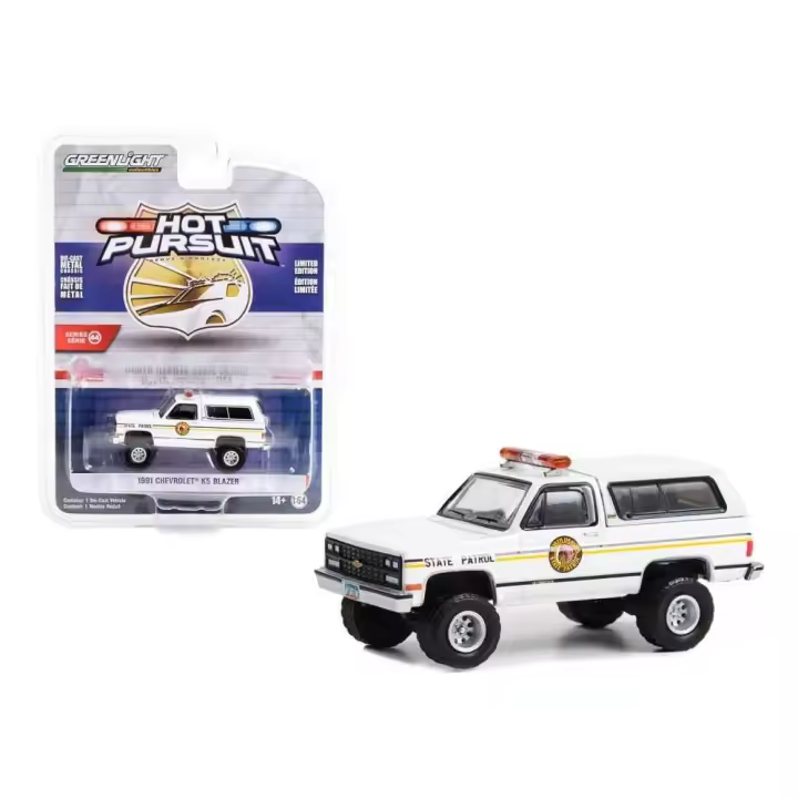 Greenlight 1991 Chevrolet K5 Blazer White "North Dakota State Patrol" "Hot Pursuit" Series 44 - 1
