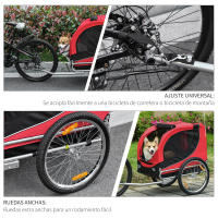 PawHut Remolque Bicicleta Perros Mascota 1 Bandera 8 Reflectores Remolque Bici 130x73x90 cm - details 5