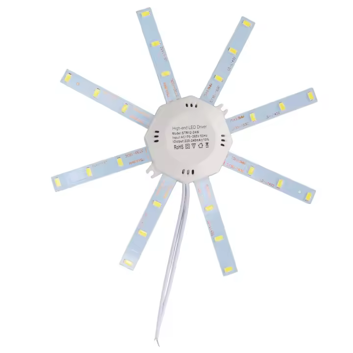 Lámpara de techo de 6500 K, fuente de luz, 24 LED, vida útil de 10 000 H, 12-24 W, con controlador para dormitorio, cocina, CA 175-265 V - 1