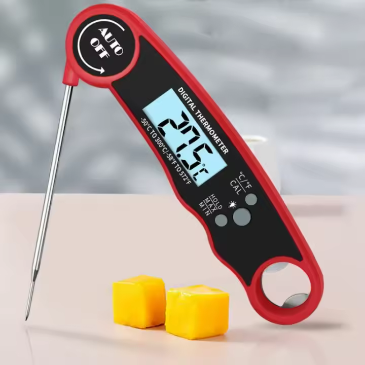 Termómetro Digital Portátil Para Barbacoa Y Hornear En La Cocina Con Punta Plegable Para Carne Herramienta De Medición Para El Hogar - 1
