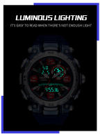 Reloj De Pulsera Deportivo SMAEL Para Hombres Dual Display Resistente Al Agua Cronógrafo Militar Con Pantalla LED Y Luz Retroiluminada - details 4