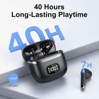Auriculares Inalétricos Bluetooth,Auriculares Bluetooth 5,3 con 4 Micrófonos HD Estéreo HiFi, Resistant IPX7 Al Agua - details 1