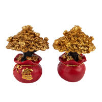 Árbol De La Suerte Feng Shui Decoración Para El Hogar Y Oficina Figura De Resina De Bienes Y Bendiciones De La Fortuna Decoración De Escritorio - details 1