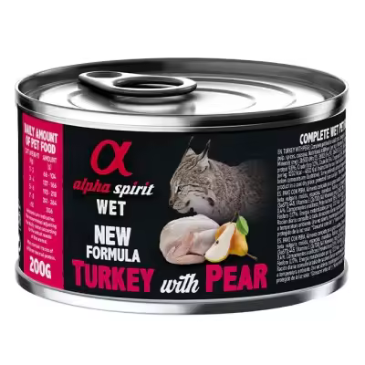 Alpha Spirit Comida húmeda para gatos de Pavo con Pera - 1