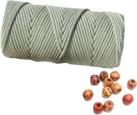 Cordón De Macramé 3mm 100m Algodón Natural Para Tejido Manual Colores Pared Colgante Tejido De Tela Tapestry Hecho a Mano - details 18